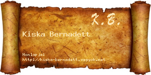 Kiska Bernadett névjegykártya