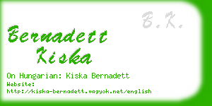 bernadett kiska business card